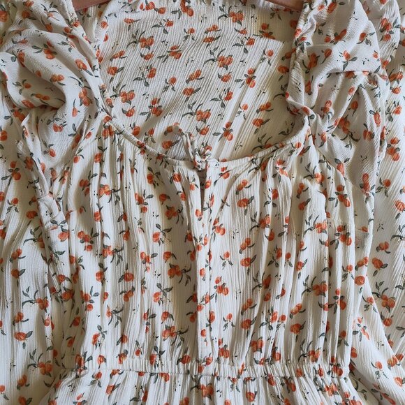 Easy Waist Midi Dress in Peach Print - Picture 5 of 6